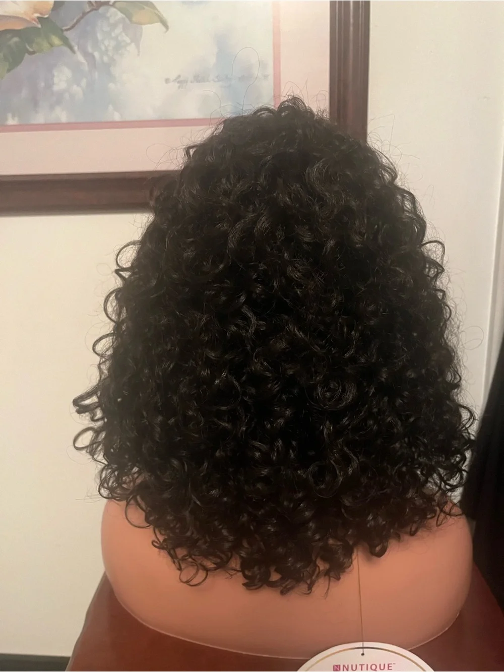 Hand-Braided Natural Black Curly Lace Front Wig - Women Hair